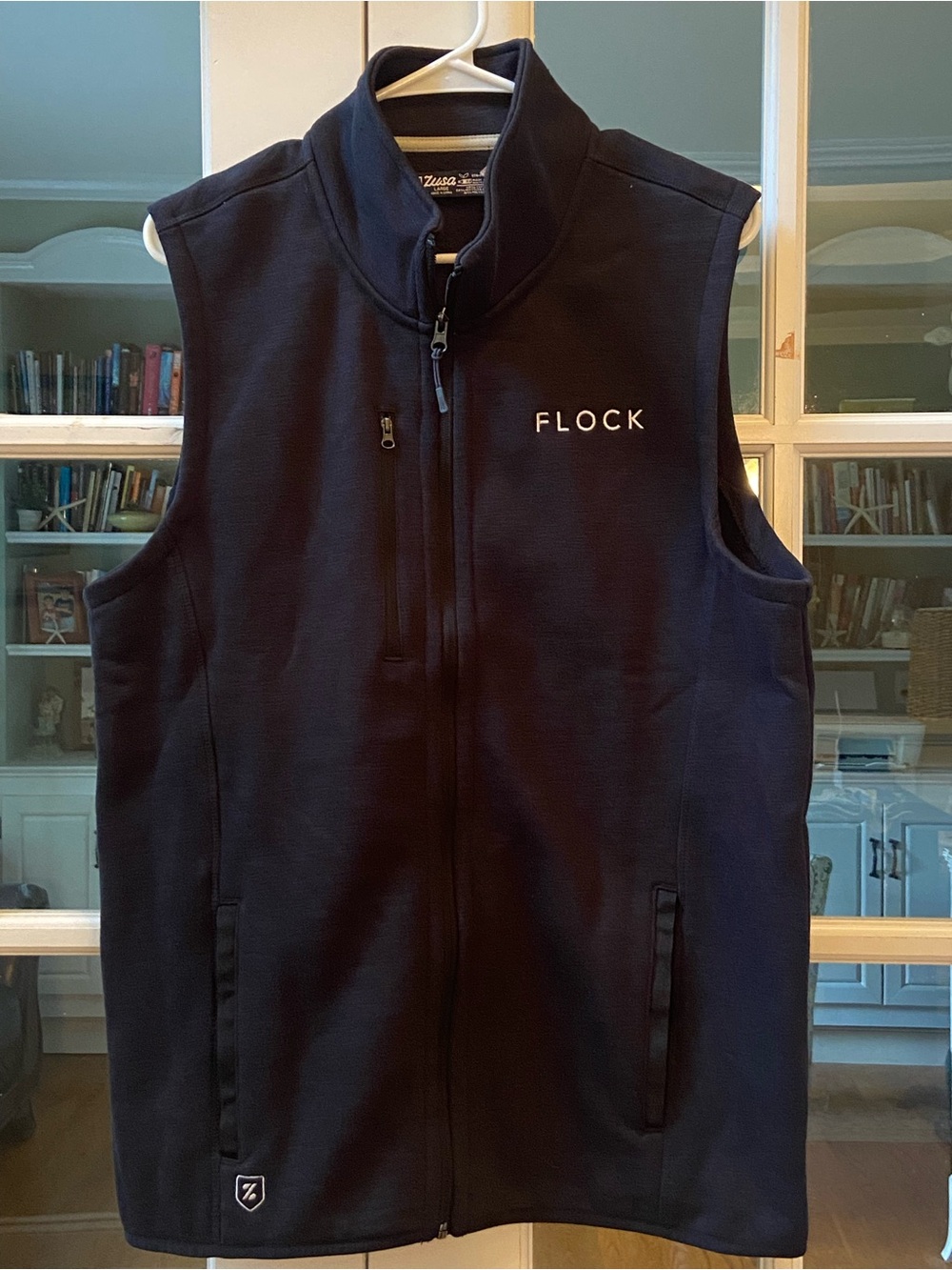 Zusa Black Zip Sweater Vest Size Large
